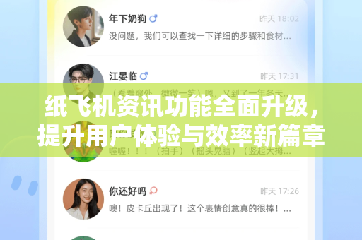 纸飞机资讯功能全面升级，提升用户体验与效率新篇章
