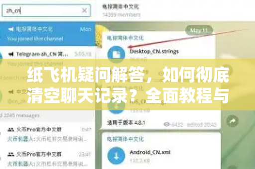 纸飞机疑问解答，如何彻底清空聊天记录？全面教程与实用技巧