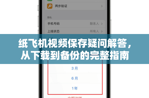 纸飞机视频保存疑问解答，从下载到备份的完整指南